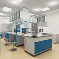 Modern Laboratory Physics Laboratory Tables and Chairs Laboratory Equipment Laboratory Research Room 3d model