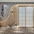 New Chinese Style Door Head Book Bar Appearance 3d model