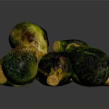 Roasted Brussels Sprouts With Green And Golden Color On Dark Background