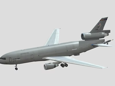 Gray Passenger Aircraft With Wing Mounted Engines And Tail Logo Design Features 3d model