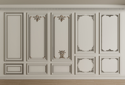 French Gypsum Line Gypsum Line Carved Line Wall Panel 3d model