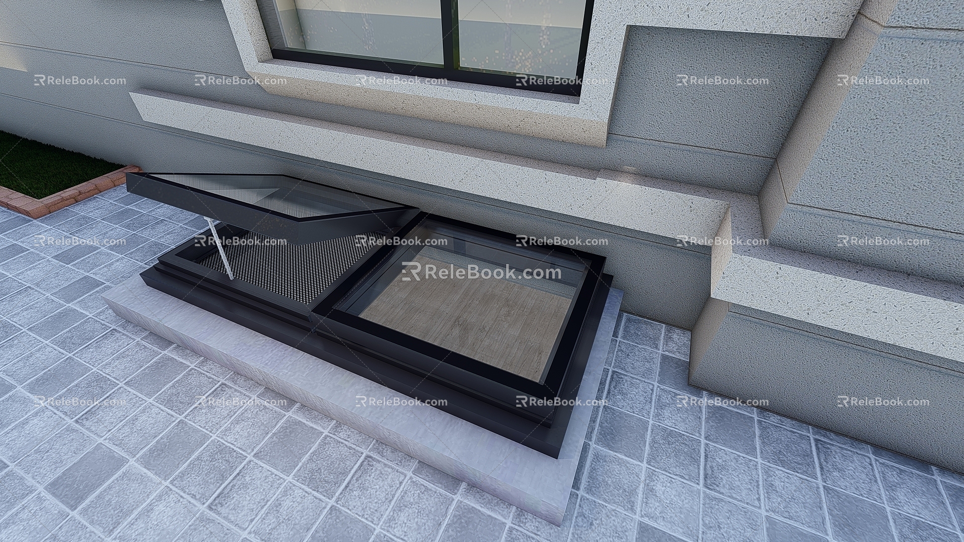 Skylight hanging over the lighting well 3d model