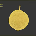 Fresh Orange Pear With Brown Stem On Black Background With Reflection
