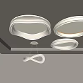 Modern Ceiling Lamp Simple Atmospheric High-end Living Room Lamp Cream Bedroom Lamp Round Geometric Lamp Combination 3d model