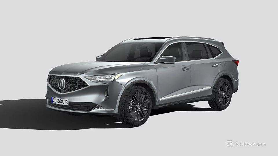 Silver Modern SUV with Sleek Lines Black Wheels and Stylish Design 3d model 