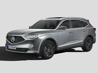 Silver Modern SUV with Sleek Lines Black Wheels and Stylish Design 3d model
