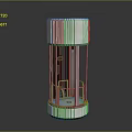 Transparent Cylindrical Elevator Structure With Glass Panels And Mechanical Components