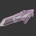 Futuristic Spaceship With Sleek Gray And Blue Exterior Reflective Metallic Finish And Detailed Structure