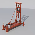 Red Industrial Drilling Equipment With Tall Frame Structure And Control Panel