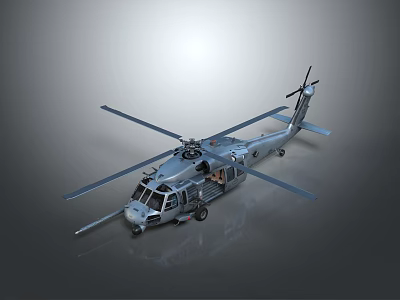 Detailed 3D Rendering of Aerospace Helicopter with Rotor Blades for Space Missions 3d model