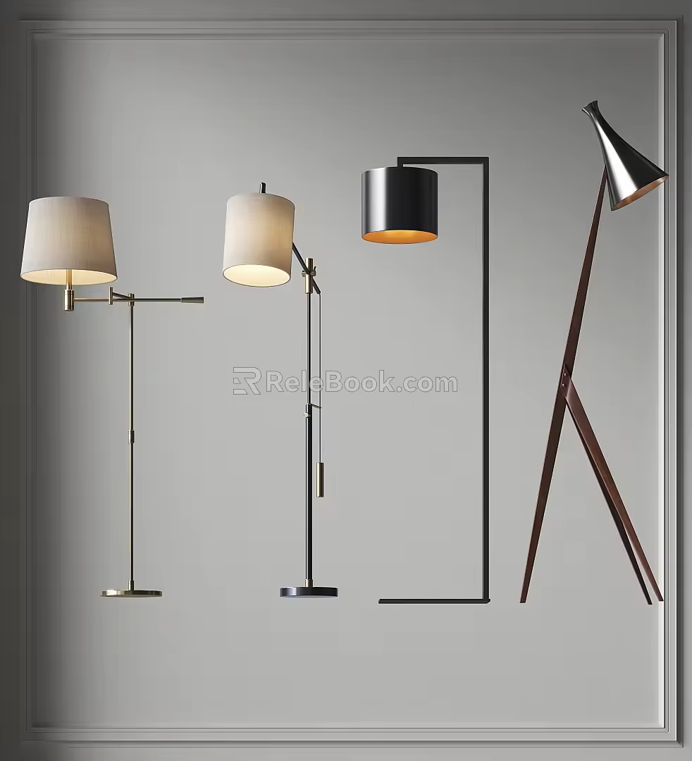Floor Lamp Combination Metal Floor Table Lamp Living Room Floor Lamp Fishing Lamp Simple Light Luxury Floor Lamp 3d model