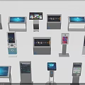 Commercial Display Equipment Various Models With Interactive Touchscreen And Digital Screens For Business 3d model
