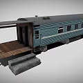 Vintage Passenger Train Carriage With Covered Wooden Platform And Steps