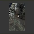 3D Mountain Terrain Model With Snowy Peaks Green Vegetation And Brown Landforms