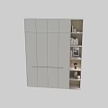 Modern Light Colored Decorative Cabinet With Sleek Doors And Open Shelves For Books Decor