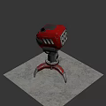 Futuristic Red Weapon with Multiple Barrels and Tripod Base 3D Render Design 3d model