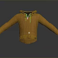 Orange Casual Hoodie With Zipper Small Pocket And Comfortable Everyday Design