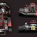 Red And Black Racing Go Kart With ADVAN And DUNLOP Logos Sporty Design And Seats