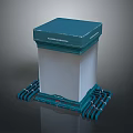 Active Cooling Device With Blue Top White Body And Blue Cooling Fins