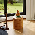 New Chinese Style Side-table Retro Round Side-table Gourd Ornaments Chinese Style Kettle Book 3d model