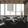 New Chinese Reception Room New Chinese Sofa Tea Table Middle Ancient Style Reception Room Meeting Area Middle Ancient Style Rest Area Negotiation Room 3d model