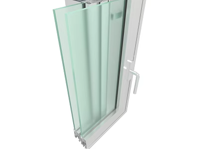 Modern Outward Opening Casement Window With Aluminum Frame And Clear Glass Design 3d model