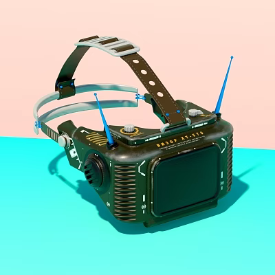 Smart Machine Head Mounted Device With Antennas Knobs And Screen 3d model Smart Machine Head Mounted Device With Antennas Knobs And Screen 3d model