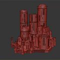 Intricate European Architecture Model Showcasing Stone Towers Domes and Columns Design