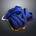 Thick Blue Yarn Skein Resting On Yellow Cardboard For Daily Household Use