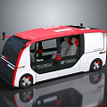 Modern bus minibus minibus minivan driverless bus school bus 3d model