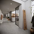 Minimalist Japanese Interior Design With Grid Door Calligraphy Scroll And Lanterns