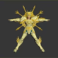 Detailed Golden Mythological Warrior Action Figure With Ornate Armor And Wings