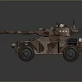 Military Armored Vehicle With Camouflage Paint Cannon Turret And Tactical Equipment