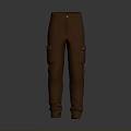 Brown Cargo Pants With Multiple Pockets For Casual Everyday Wear 3d model