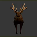 Realistic Brown Moose With Large Antlers 3D Rendered On Gray Background