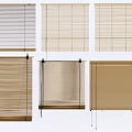 Stylish Venetian Blinds With Different Slat Designs And Natural Wood Tones