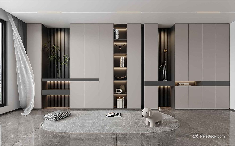 Modern Bookcase Decorative Cabinet texture