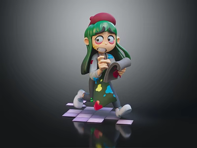 Modern Game Character Cartoon Girl Cartoon Characters 3d model