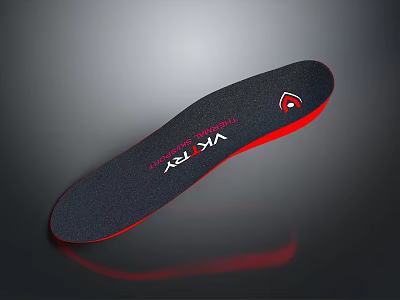 Vibram FLY Shock Absorption Insole With Black Red Comfortable Supportive Footwear Design 3d model