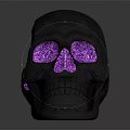 Decorative Skull Ornament Set with Purple Glitter Eyes and Skull Accents for Modern Home Decor