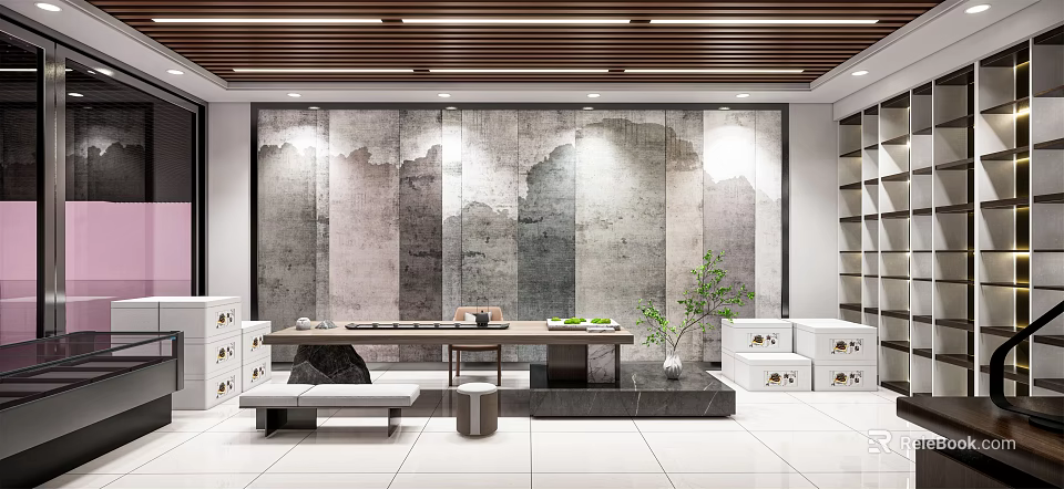 Modern Kitchenware Specialty Store Interior With Cabinets And Appliances 3d model