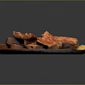 Delicious Meat Platter With Red Sliced Meat Green Vegetables And Yellow Cheese