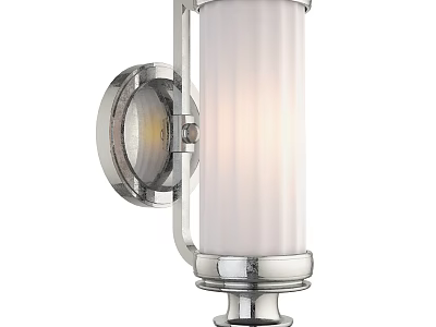 Stylish Modern Wall Sconce With Chrome Frame And White Glass Shade 3d model