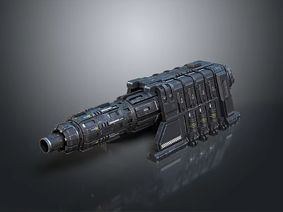 Futuristic Black Mechanical Device With Detailed Modular Structure And Metallic Components 3d model