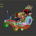 Red Riding Lawn Mower With Powerful Engine And Sharp Cutting Blades