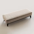 Light Gray Upholstered Sofa Bench With Wooden Black Legs Modern Design 3d model