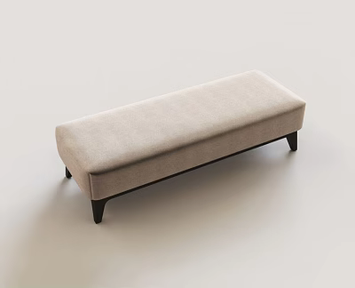 Light Gray Upholstered Sofa Bench With Wooden Black Legs Modern Design 3d model