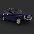 Blue Vintage Classic Car Featuring Retro Styling Steel Wheels And Old Design