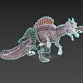 Cartoon Style Reptile Featuring Red Dorsal Fin Green Purple Body Purple Mane And Open Mouth