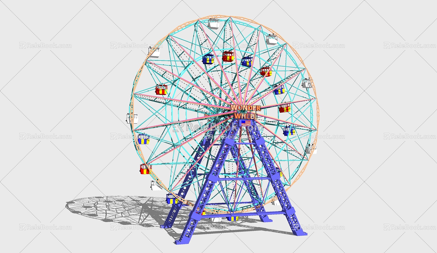 Modern Ferris wheel roller coaster Ferris wheel 3d model